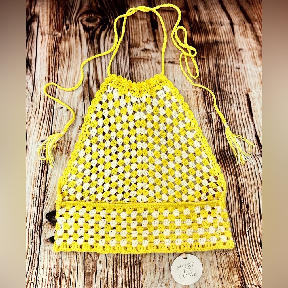 MORE TO COME || Kari Halter Top in Yellow Multi - SZ Small ⭐️NWT⭐️ - Picture 4 of 10